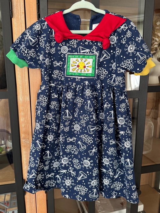 Buster Brown Other - Vintage 80s Buster Brown dress toddler girl sailor sailboat collar sun navy knot